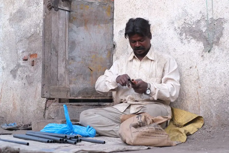 Technician using tools during a service visit